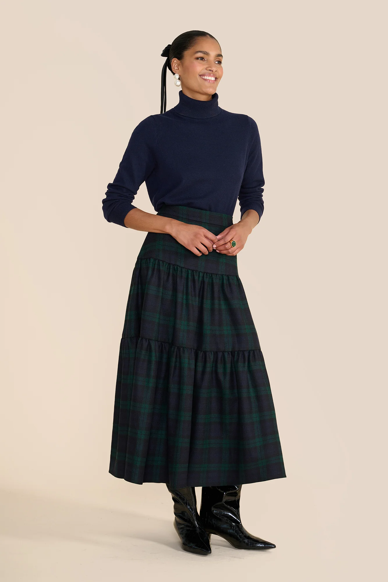 Rosa Evergreen Tartan Skirt - Image 6