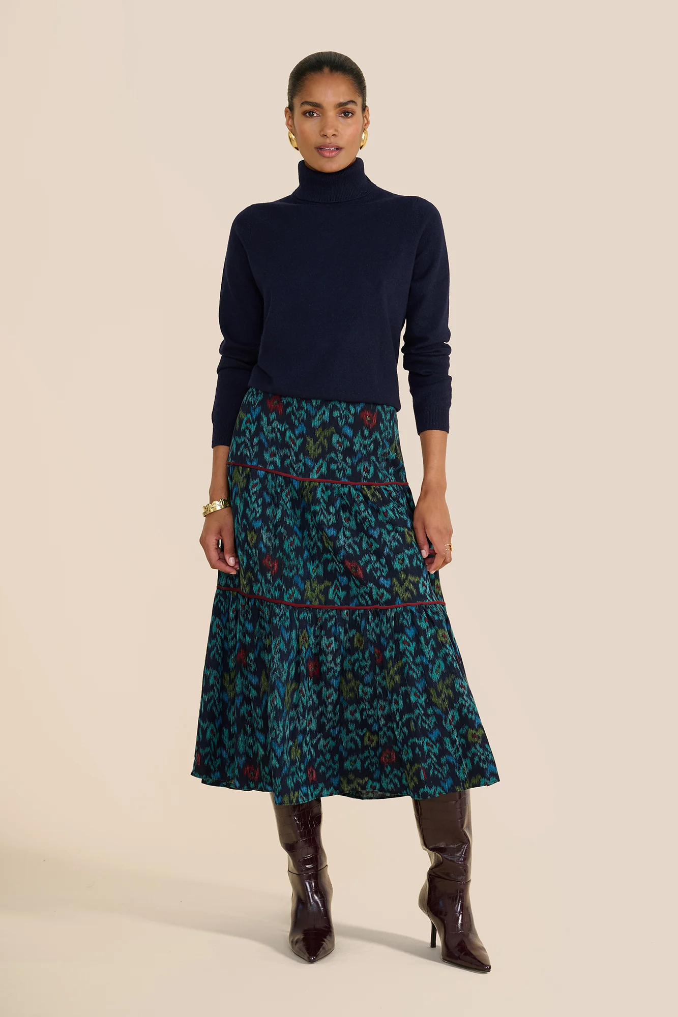 Rosa Floral iKAT Skirt