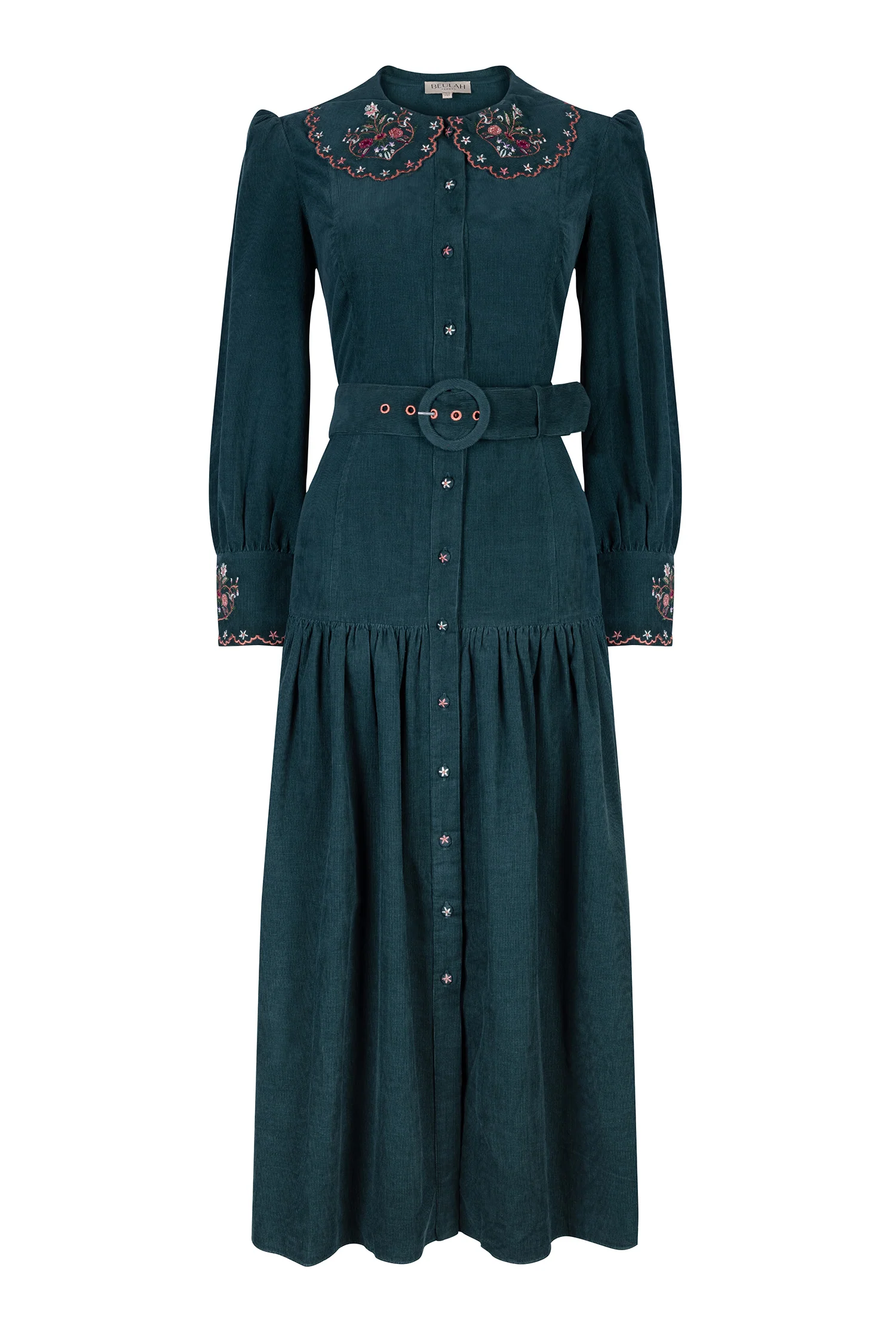 Rosie Evergreen Embroidered Dress - Image 3