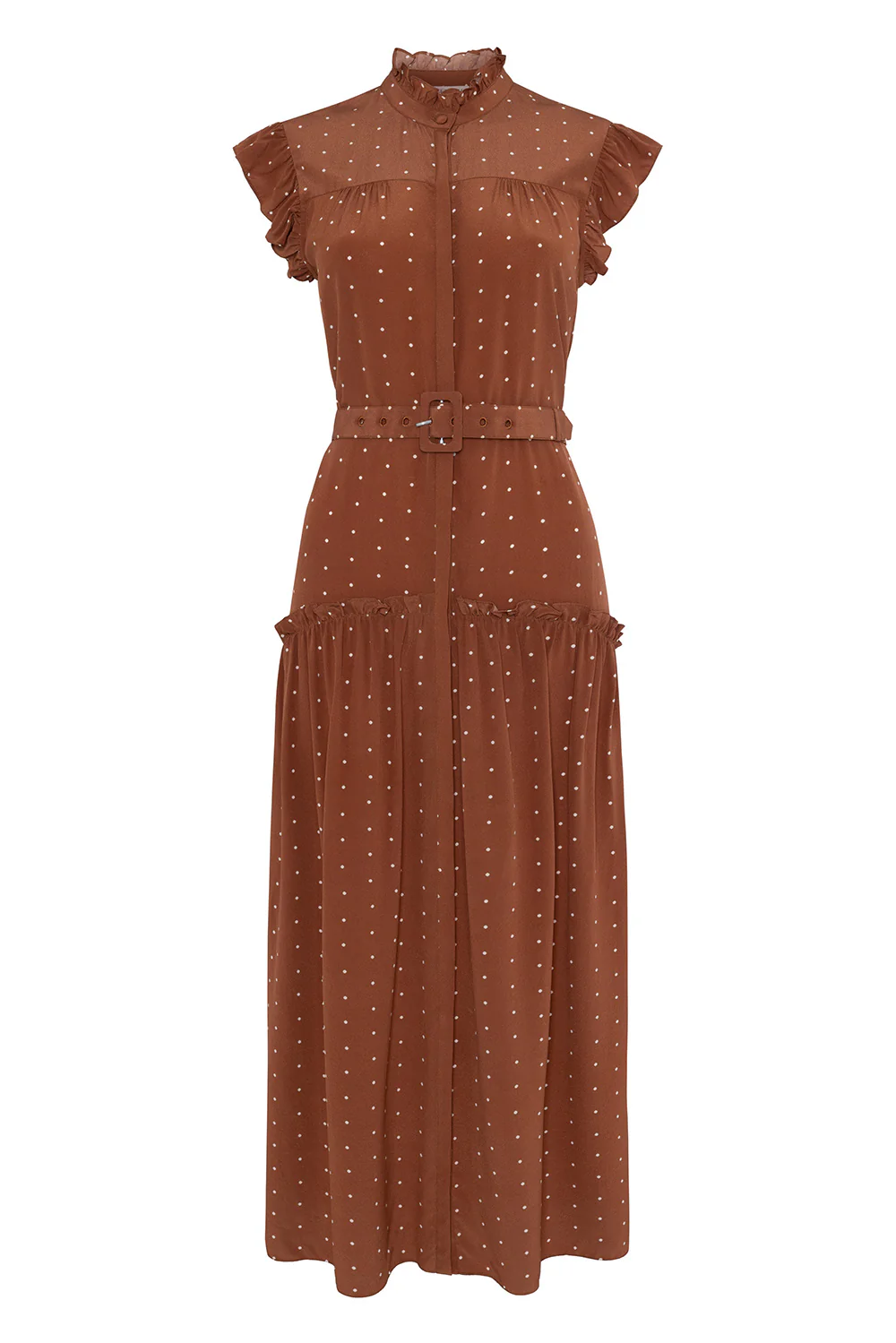 Sleeveless Darsha Toffee Polka Dress - Image 15
