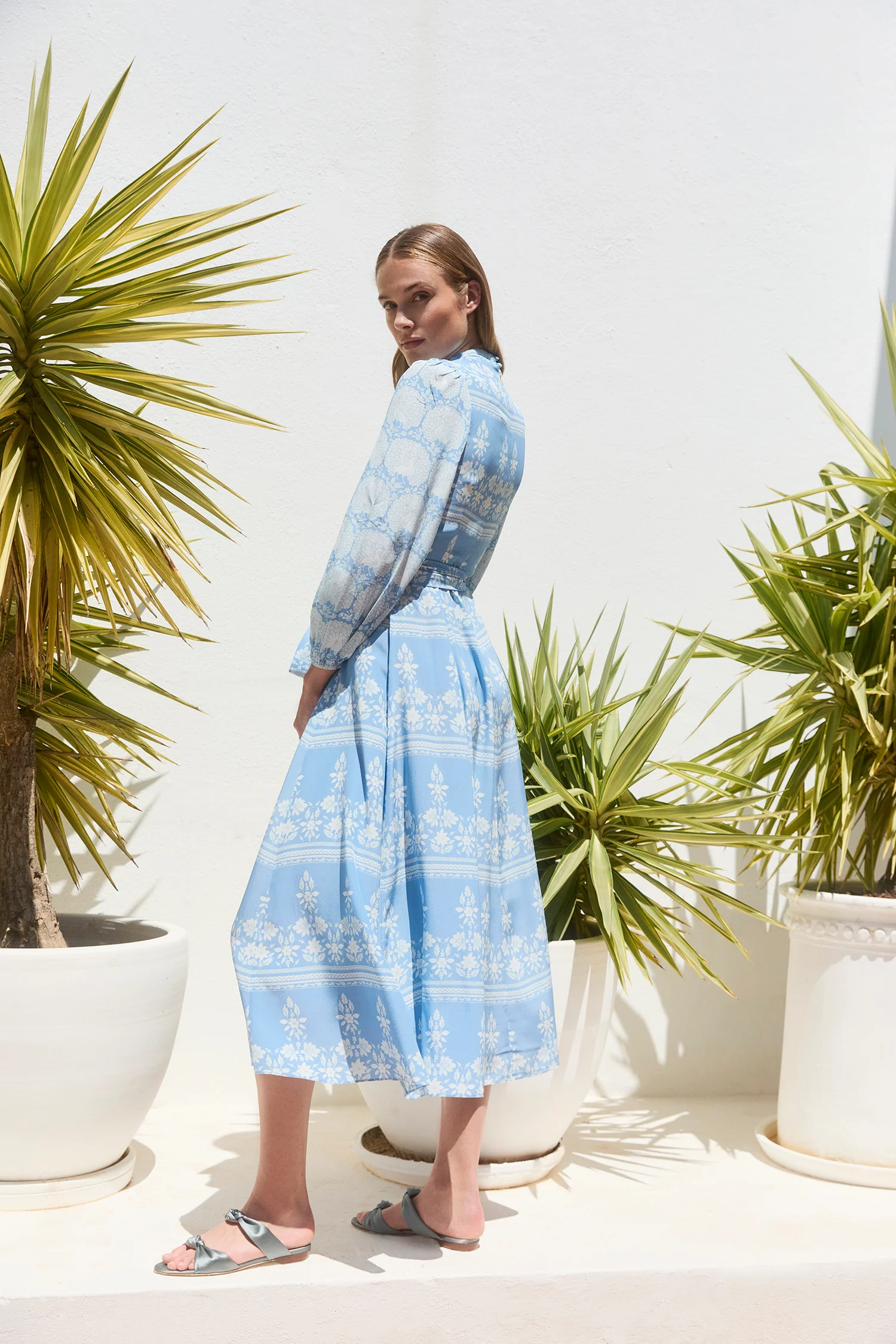 Sonia Cornflower Blouson Sleeve Dress - Image 11