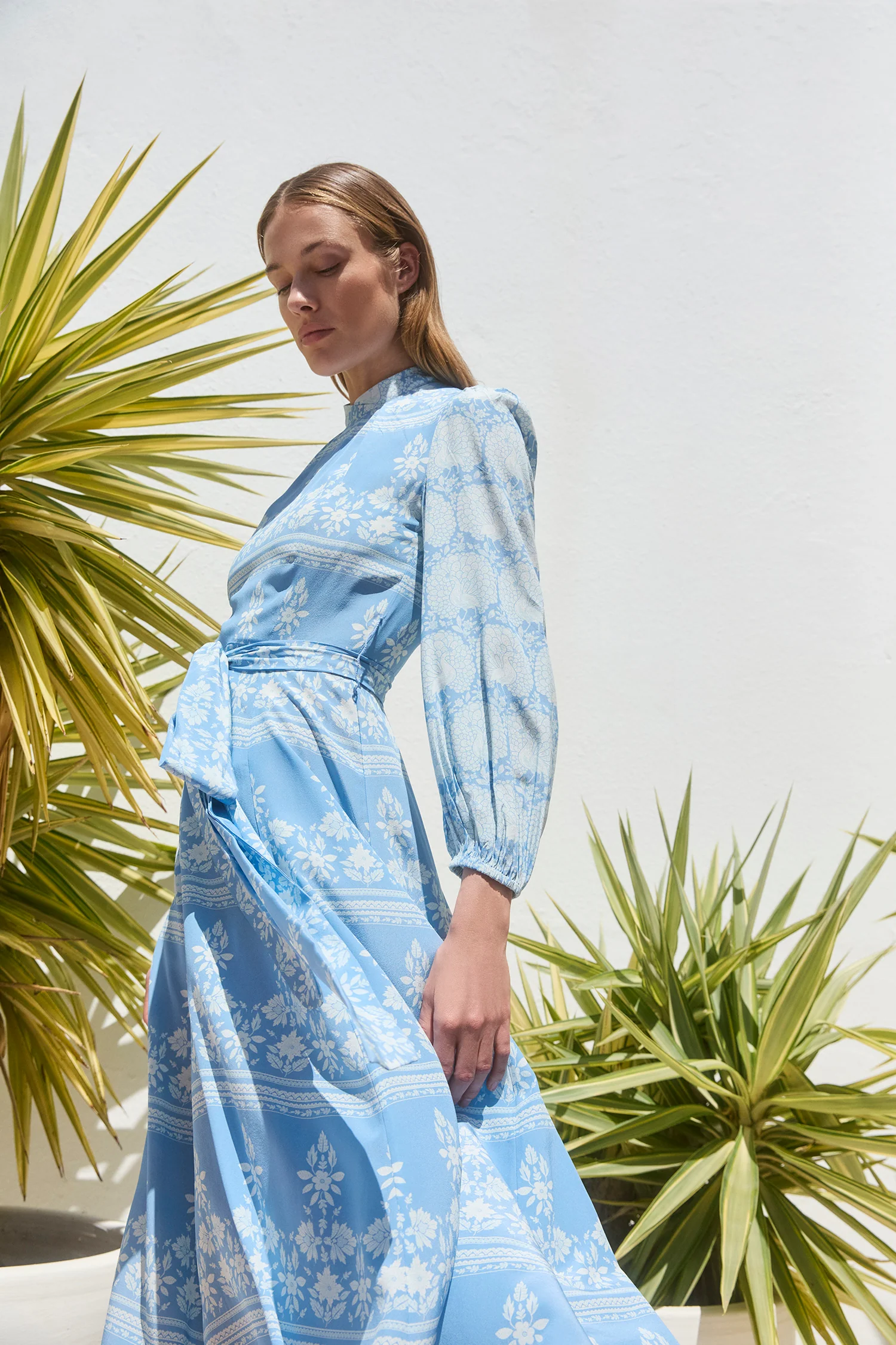 Sonia Cornflower Blouson Sleeve Dress - Image 12