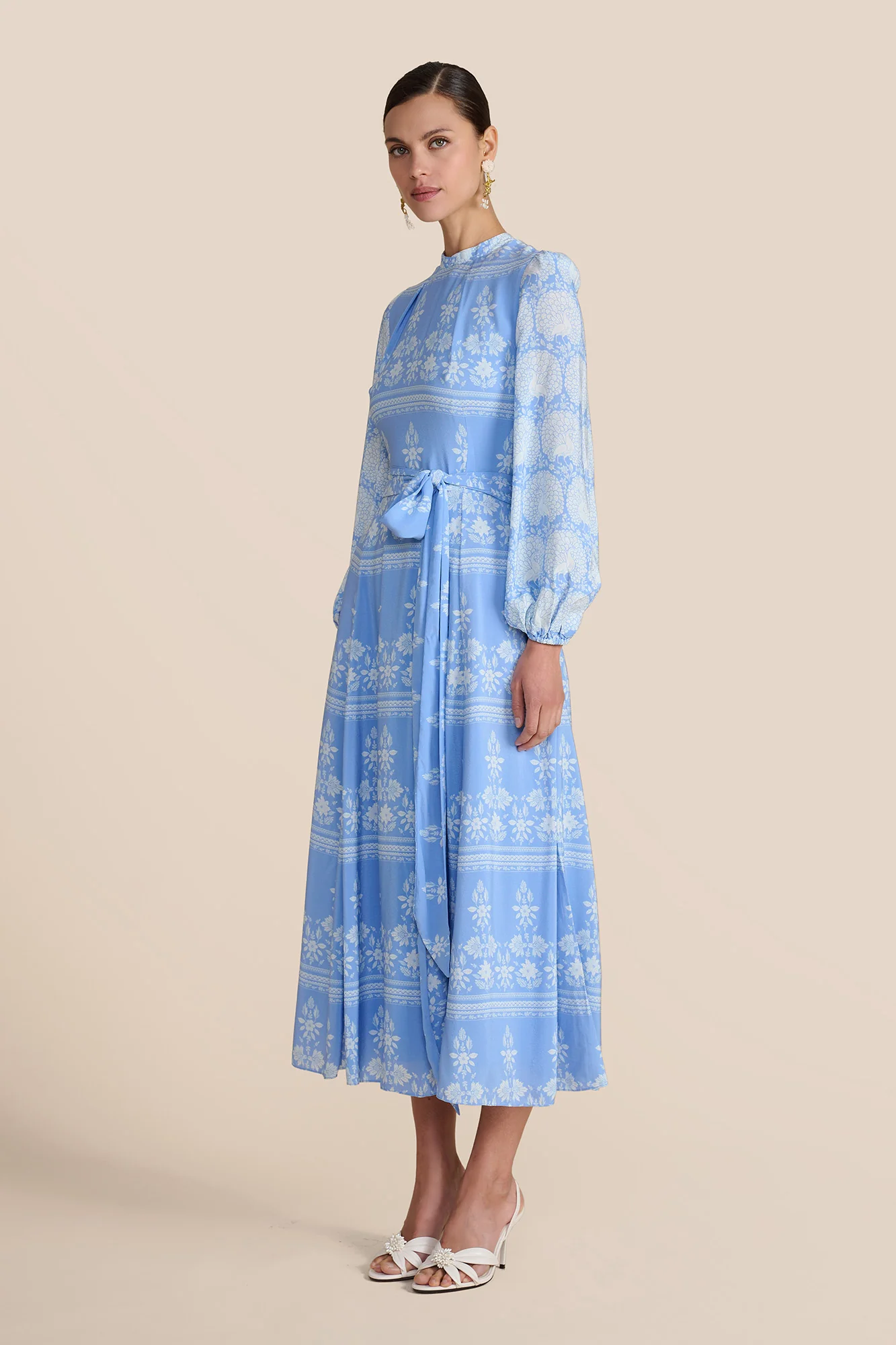 Sonia Cornflower Blouson Sleeve Dress - Image 4