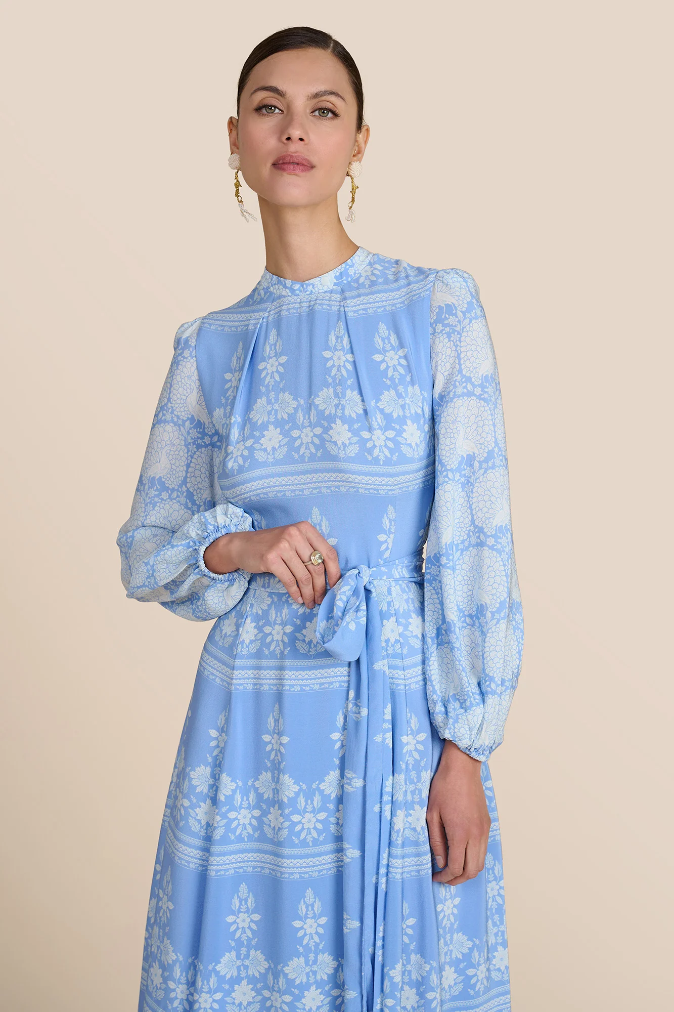 Sonia Cornflower Blouson Sleeve Dress - Image 5