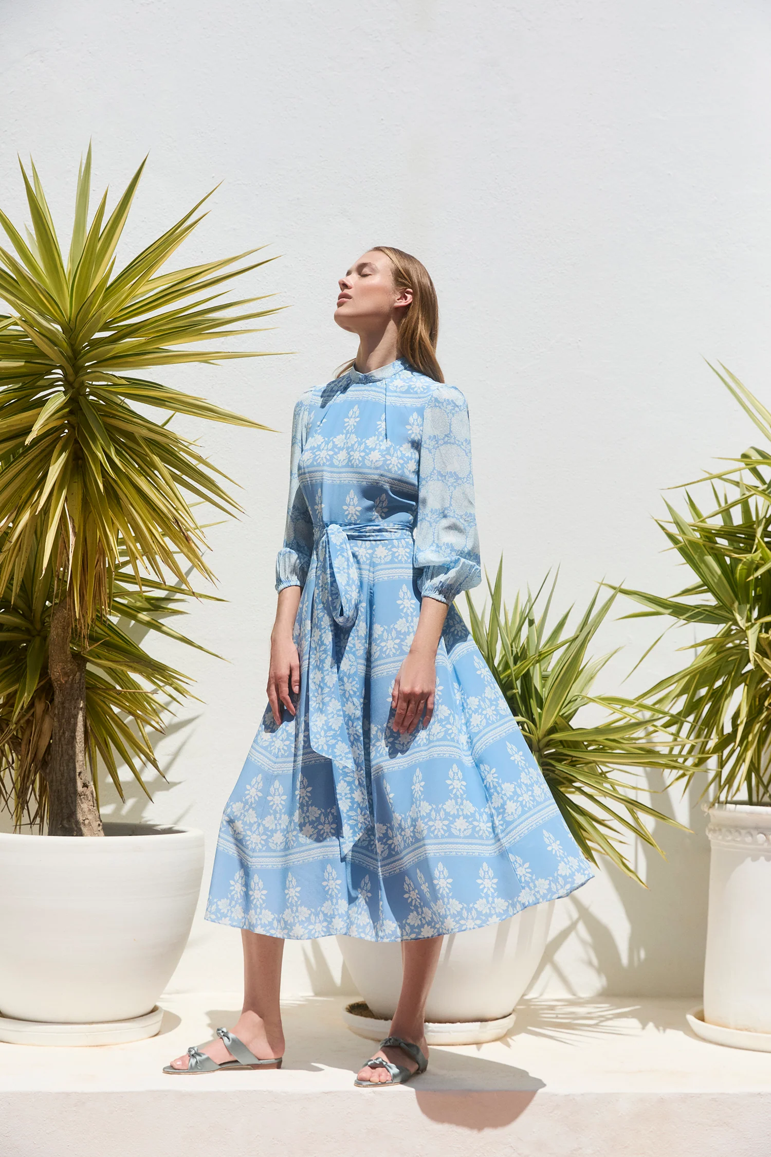 Sonia Cornflower Blouson Sleeve Dress - Image 9
