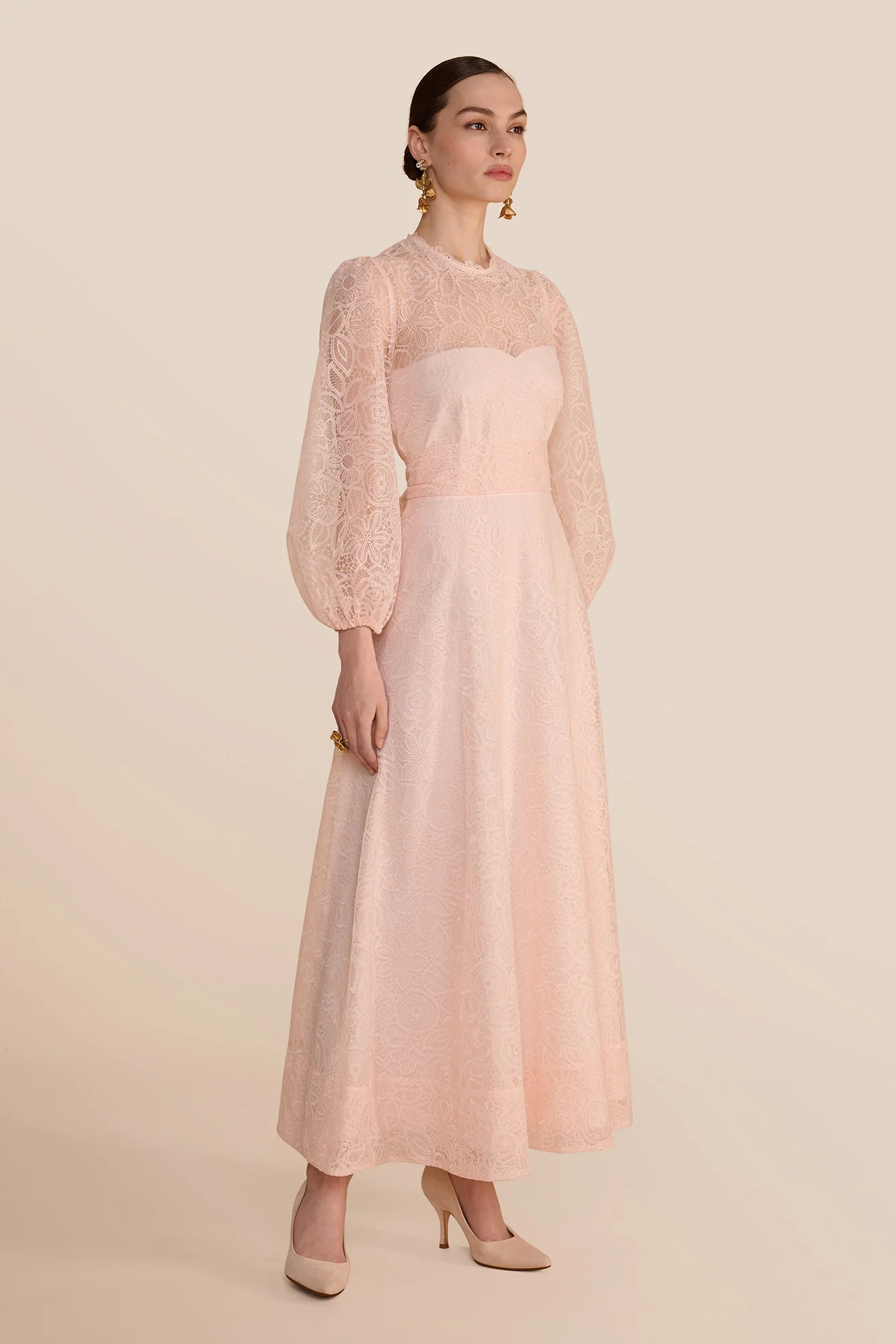 Sonia Blush Lace Dress - Image 3