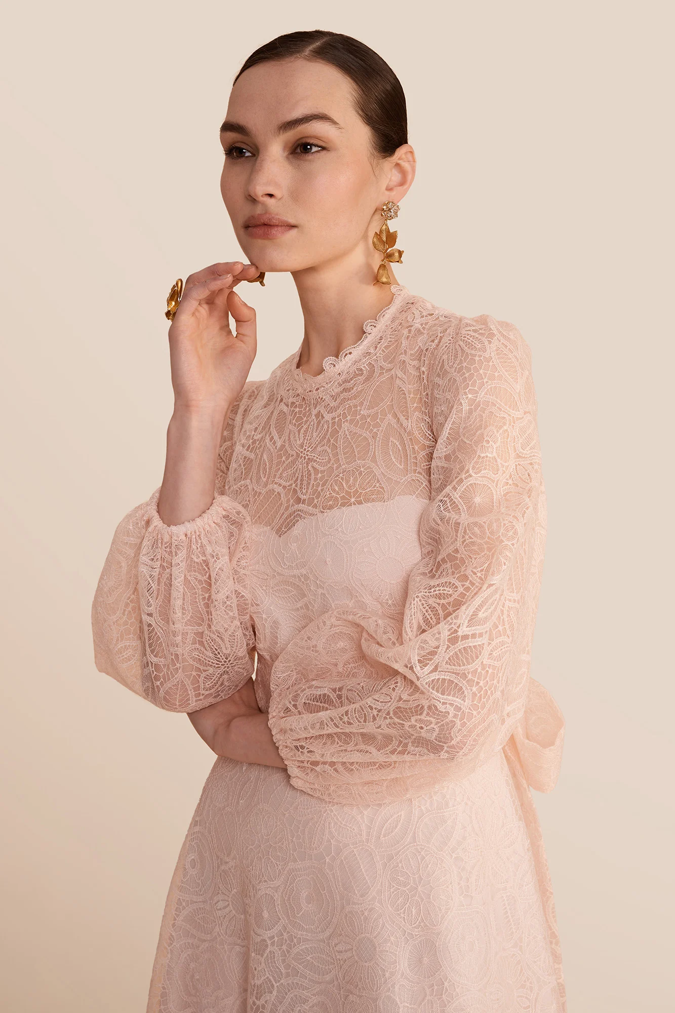 Sonia Blush Lace Dress - Image 4