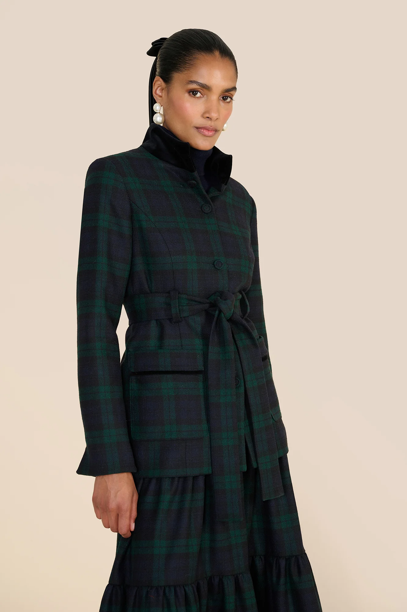 Vesta Evergreen Tartan Jacket - Image 6